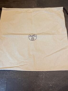 Authentic Hermes XLarge tweed dust bag drawstring storage birkin Kelly 59/59cm